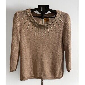 Ruby Road Petite Pink Silver Sweater Women’s Petite XL Short Bling Fashion